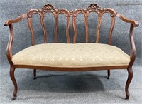 Ornately Carved French Settee