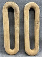 Pair 4ft Wood Carved Links