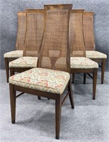 6 Mid Century Cane Back Dining Chairs