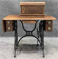 Antique Sewing Machine in Cabinet