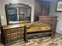 Full Size Bed,  Dresser with Mirror,  Chest