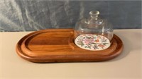 Cheese Dish with Wooden Serving Tray
