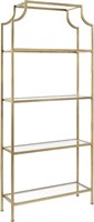 Crosley Aimee Etagere Bookcase - Gold & Glass