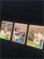 3 Hank Aaron baseball cards