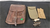 WW2 LEATHER POUCH AND CLEANING KIT