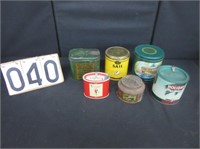 6 Assorted Tobacco Tins with Lids