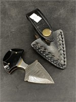 Damascus bladed punching dagger with steel bolster