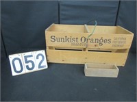 Sunkist Oranges Wood Crate & Wood Cheese Box