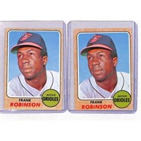 Two 1968 Topps Frank Robinson Cards