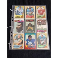 (18) 1970's Topps Football Stars/hof