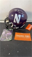 Northwestern Wildcats Autographed Helmet & Card