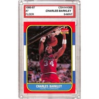 1986 Fleer Charles Barkley Rookie Csa 9 Mint