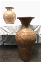 2 PC Large Terracotta Pots