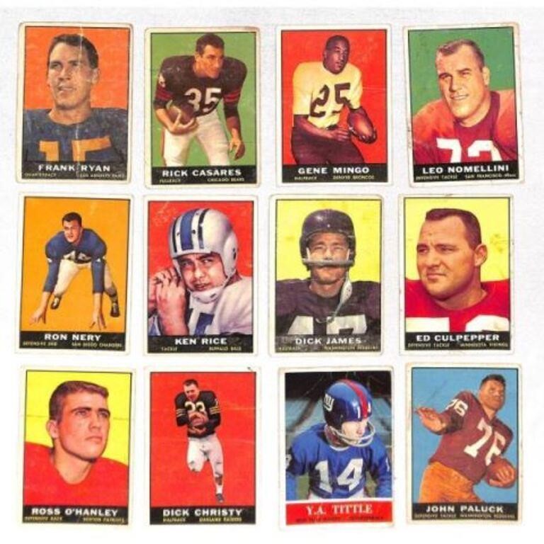 (19) 1961 Topps Football Cards