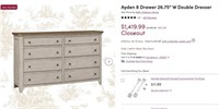 W9455 8 Drawer 26.75" W Double Dresser
