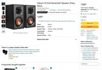 W8010  Klipsch Bookshelf Speaker (Pair), Black