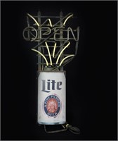Miller Lite Neon "Open" Sign