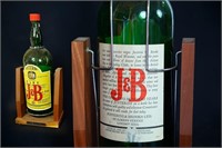 Vintage J&B Rare Scotch Gallon Bottle w/ Wood Crat