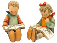 Two Large Goebel Hummel Reading Children