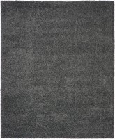 Nourison Malibu Shag Solid Dark Grey 8x10 Area Rug