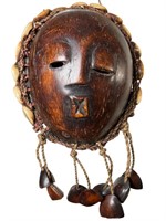 Coconut & Shell Tribal Mask Hang