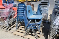 Pallet Of Blue Staking Chairs