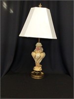 Decorative Porcelain Lamp with Metal Base