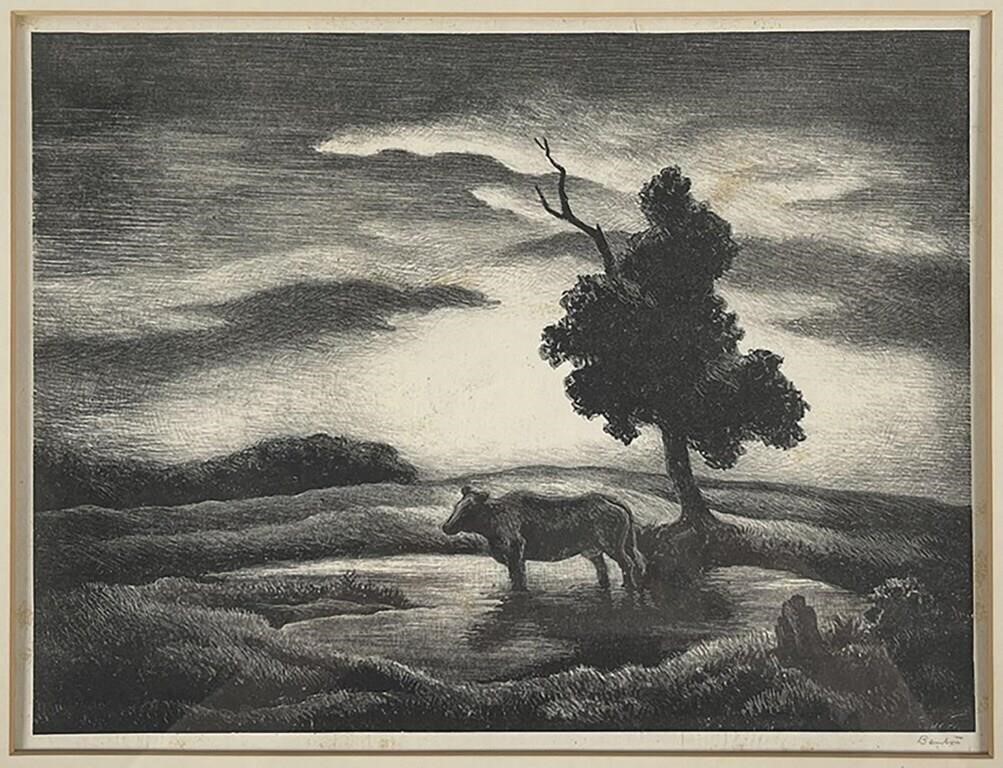 THOMAS HART BENTON Signed Lithograph