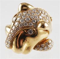 18K Gold Diamond Panther Ring