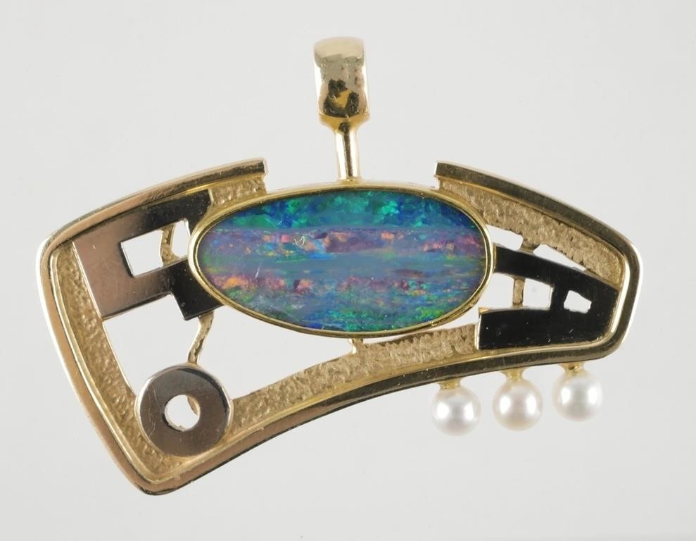 22k Gold WENDY NEWMAN Opal Pendant