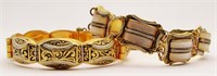 French & Damascene Art Deco Vintage Bracelets