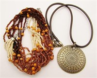 (2) Vintage Brown Necklaces