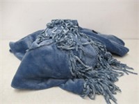 60"x70" Couture Luxury Plush Throw Blanket, Blue