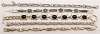 (5) Silver Tone Vintage Bracelets