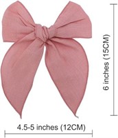 6-Pk Sugarmelon Linen Fable Bow Hair Clips,