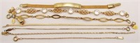 (7) Vintage Gold Tone Bracelets