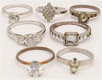 (7) Vintage Silver Tone Rings