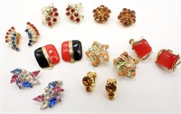 (8) COLORFUL CLIP-ON EARRINGS LOT
