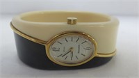 1970 DIOR BRACELET WATCH - TWO TONE BLACK AND
