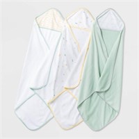 3-Pk Cloud Island Hooded Infant Towels, Mint, Terr