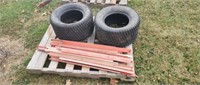 Pair of ridding lawn mower tires & fiberglass