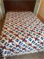 Double wedding ring quilt queen size