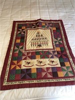 Hand quilted Christmas wall hanging