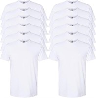 12-Pk Gildan Men's XL Crew Neck T-shirts, White
