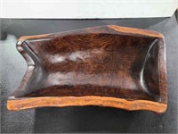 CARVED WOOD BOWL 17" X 11" X 4"
