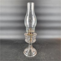 Vintage Clear Glass 16½" Oil Lamp