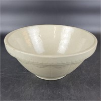 Primitive Beige Ecru Cream Stoneware Mixing Bowl