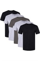 5-Pk Gildan Men's LG Crew Neck T-shirts, Black and