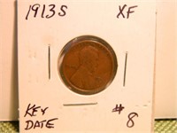 1913-S Lincoln Wheat Cent XF – Key Date