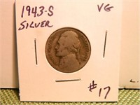 1943-S Silver Jeff War Nickel VG